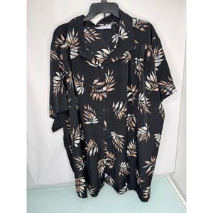 Vintage A Personal Touch Women's Hawaiian Shirt Top Button Up Black Plus Sz 5X
